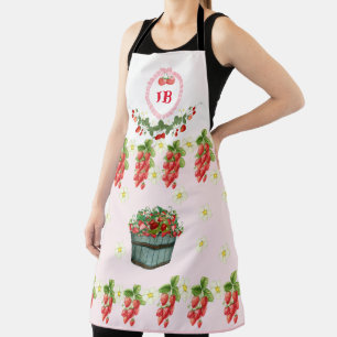 Tablier Monogramme Fraise Personnalisé - Personnal