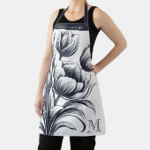 Tablier Monogramme français de tulipe florale (Insitu)