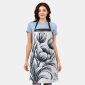 Tablier Monogramme français de tulipe florale (Porté)