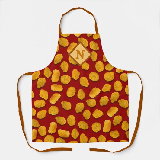 Tablier Monogramme Funny Chicken Nugget Motif (Recto)