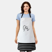 Tablier Monogramme géométrique noir et blanc (Porté)