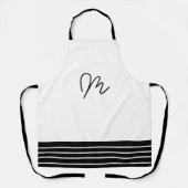 Tablier Monogramme géométrique noir et blanc (Recto)