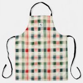 Tablier Monogramme Gingham Vert Émeraude Doux (Recto)