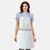 TABLIER MONOGRAMME GRAY EN ARGENT ÉLÉGANT INITIAL & NOM CA (Porté)