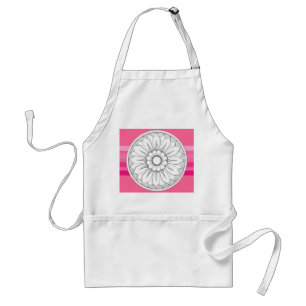 Tablier Monogramme Gris et rose moderne Motif de médaillon