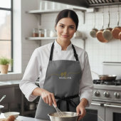 Tablier Monogramme gris or couleur personnelle