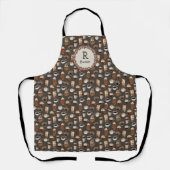 Tablier Monogramme initial de café Lover maman cadeau (Recto)