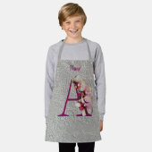 Tablier Monogramme Initial Élégant Orchidée A Personnalisé (Porté)