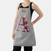 Tablier Monogramme Initial Élégant Orchidée A Personnalisé (Insitu)