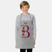 Tablier Monogramme Initial Élégant Orchidée B Personnalisé (Porté)