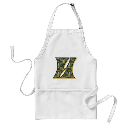 Tablier Monogramme Initial H Fleurs Art (Devant)