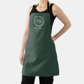 Tablier Monogramme Initial Minimaliste Professionnel Vert (Insitu)