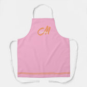 Tablier Monogramme Initial Moderne Rose Orange (Recto)