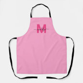 Tablier Monogramme Initial Nom Rose Féminin (Recto)