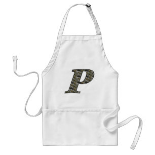 Tablier Monogramme initial P Hydrangea floral Apron