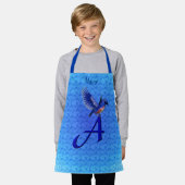 Tablier Monogramme initiale A Bluebird personnalisé (Porté)