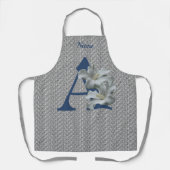 Tablier Monogramme initiale A de fleur d'Hibiscus personna (Recto)