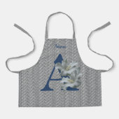 Tablier Monogramme initiale A fleur d'Hibiscus personnalis (Recto)