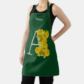 Tablier Monogramme initiale A narcisse personnalisé (Insitu)