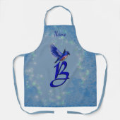Tablier Monogramme initiale B Bluebird Personnalisé (Recto)