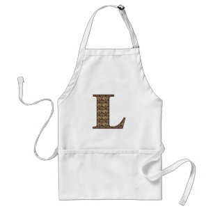Tablier Monogramme Initiale L Élégant Floral Vintage