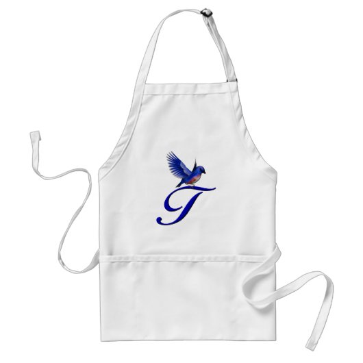 Tablier Monogramme Initiale T Bluebird (Devant)