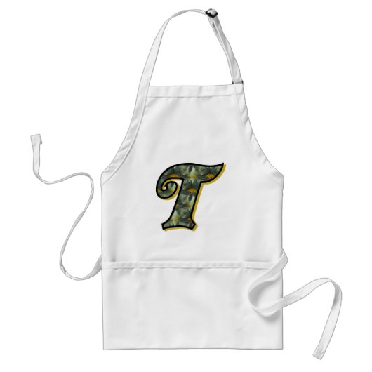 Tablier Monogramme Initiale T Fleurs Artistiques de Margue (Devant)