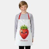 Tablier Monogramme jolie fraise kawaii (Porté)