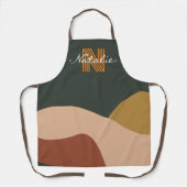 Tablier Monogramme jolie palette couleur vert brun et rose (Recto)