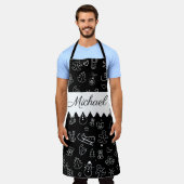 Tablier Monogramme Joyeux Noël et Bonne Année! 20XX (Porté)