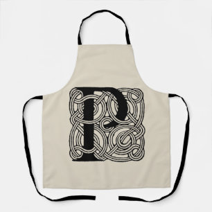 Tablier Monogramme lettre P Impression vintage nœud celtiq