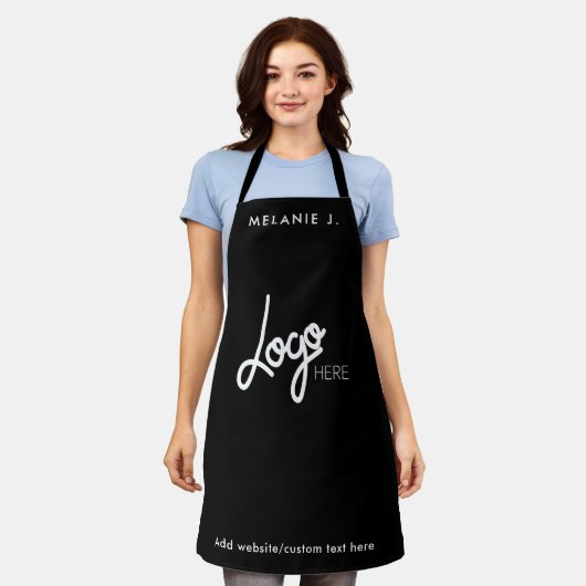 Tablier Monogramme | Logo Professionnel Business Black (Porté)