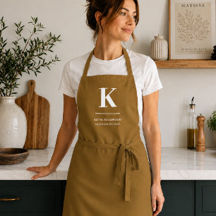 Tablier Monogramme Luxe minimal Élégant Or