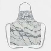 Tablier Monogramme Marbre métallique en argent et Parties  (Recto)