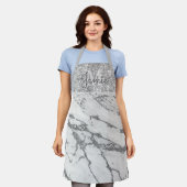 Tablier Monogramme Marbre métallique en argent et Parties  (Porté)