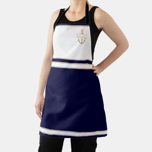 Tablier Monogramme marin Ancre bleue (Insitu)