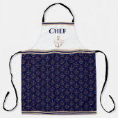 Tablier Monogramme marin Bleu blanc Apron or bleu marine (Recto)