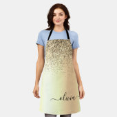 Tablier Monogramme métallisé pailleté or Nom Glam (Porté)