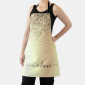 Tablier Monogramme métallisé pailleté or Nom Glam (Insitu)