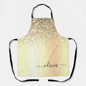 Tablier Monogramme métallisé pailleté or Nom Glamour (Recto)