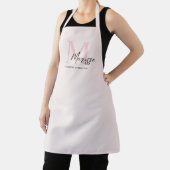 Tablier Monogramme minimal initial et nom Pastel rose (Insitu)
