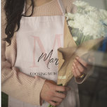 Tablier Monogramme minimal initial et nom Pastel rose<br><div class="desc">Cuire et cuire avec style avec notre Monogramme Minimaliste Initial & Nom Pastel Pink Apron. Cet élégant tablier présente un design élégant personnalisé avec votre nom et votre initiale, placé contre un arrière - plan rose pastel doux. Fabriqué à partir d'un tissu de haute qualité et durable, il offre une...</div>