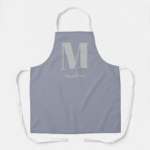 Tablier Monogramme minimal moderne Nom gris initial (Recto)