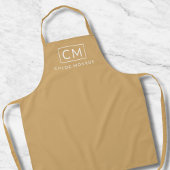 Tablier Monogramme minimaliste Nom Moderne moutarde Jaune