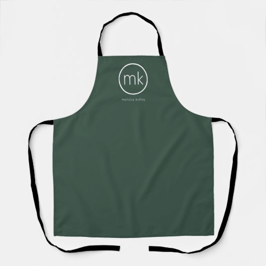 Tablier Monogramme minimum professionnel Forêt initiale ve (Recto)