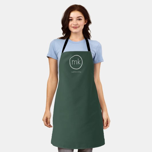 Tablier Monogramme minimum professionnel Forêt initiale ve (Porté)