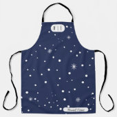 Tablier Monogramme moderne Aire de neige bleue et blanche (Recto)