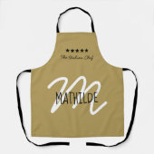 Tablier Monogramme Moderne de Chef Noir Or Nom (Recto)