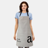 Tablier Monogramme moderne Elégant Linge Look Nom initial (Porté)