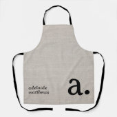 Tablier Monogramme moderne Elégant Linge Look Nom initial (Recto)